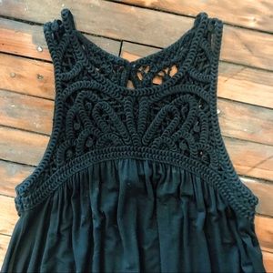 Loft Crochet Black Dress